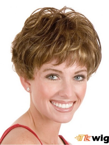 Layered Short Straight Blonde 5 inch Style Monofilament Wigs