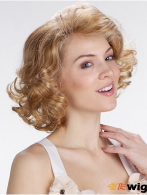 Blonde 12 inch Exquisite Chin Length Curly Classic Lace Wigs