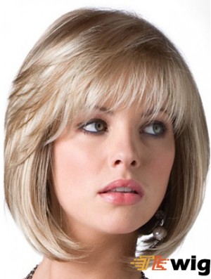 Blonde Bob Wigs Chin Length Straight Style