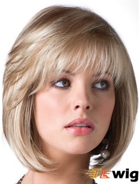 Blonde Bob Wigs Chin Length Straight Style