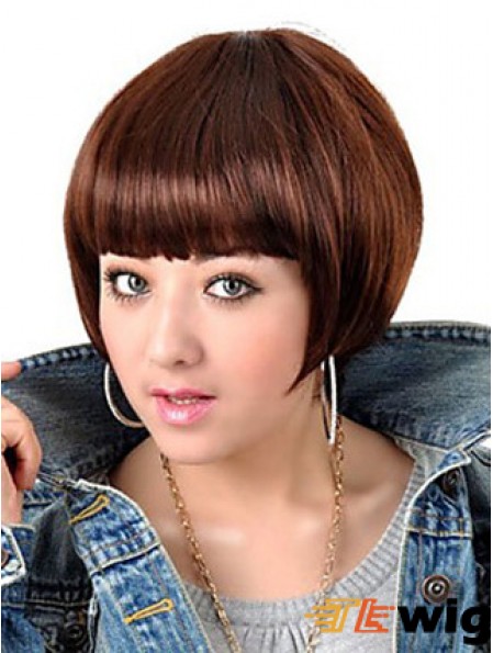 Capless Short Straight Auburn Popular Bob Wigs