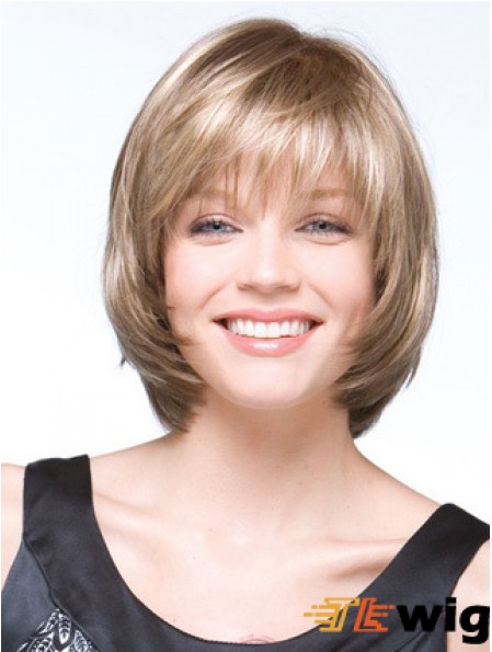 Capless Chin Length Straight Blonde Discount Bob Wigs