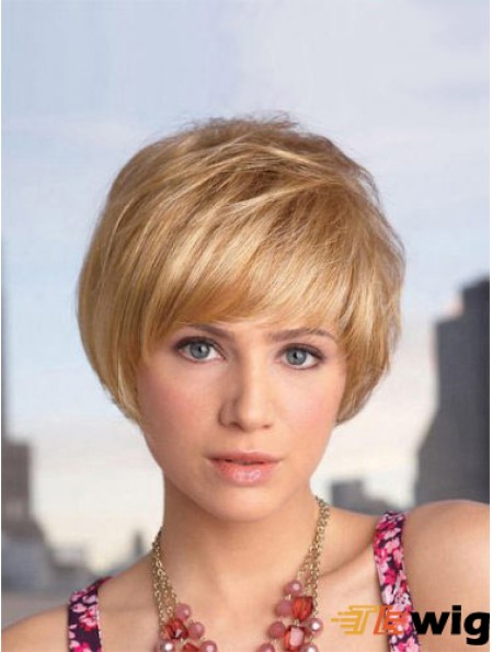 Capless Short Straight Blonde Designed Bob Wigs