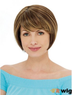 Capless Short Straight Auburn Ideal Bob Wigs