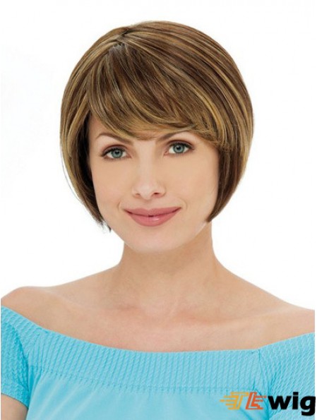 Capless Short Straight Auburn Ideal Bob Wigs