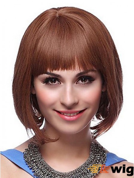 Capless Chin Length Straight Auburn Exquisite Bob Wigs