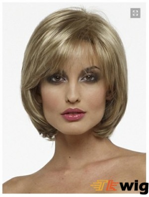 Capless Chin Length Straight Blonde Fashion Bob Wigs