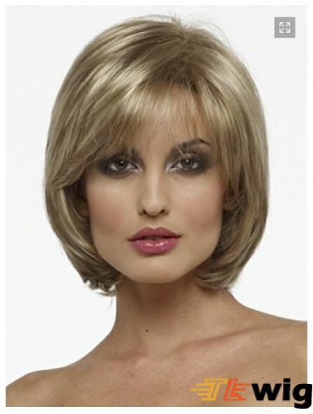 Capless Chin Length Straight Blonde Fashion Bob Wigs
