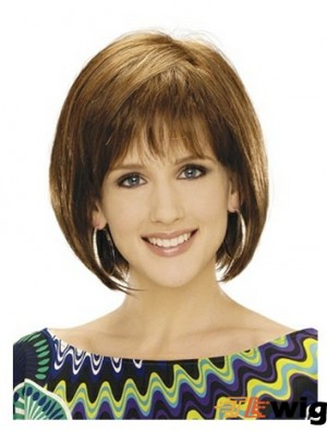 Capless Chin Length Straight Blonde Natural Bob Wigs