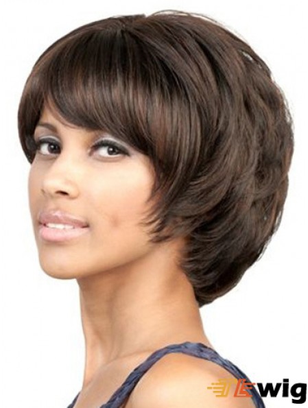 Capless Chin Length Wavy Brown Suitable Bob Wigs
