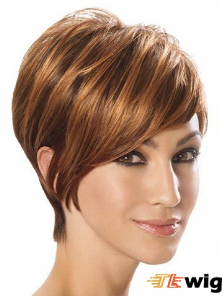 Wigs For Sale Layered Cut Short Length Auburn Color