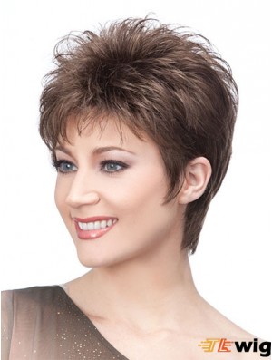 Browns Wigs With Capless Cropped Length Straight Style