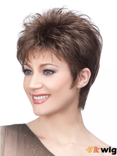 Browns Wigs With Capless Cropped Length Straight Style