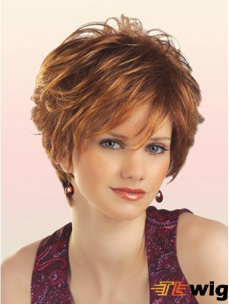 Natural Hair Wig With Capless Short Length Layered Cut