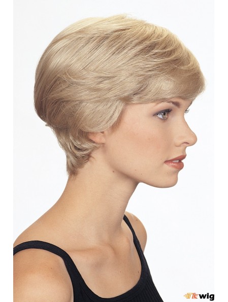 Boycuts Wavy Blonde Capless No-Fuss Short Wigs