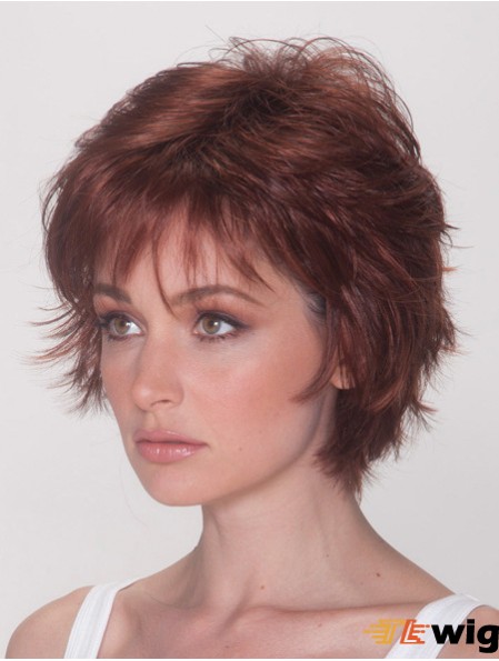 Best Wigs With Synthetic Capless Auburn Color Straight Style