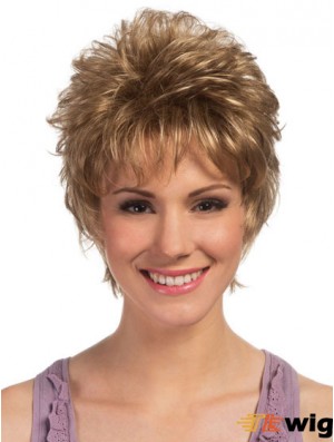 Boycuts Cropped Blonde Curly High Quality Petite Wigs