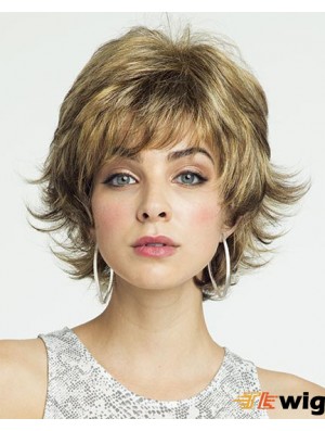 8 inch Affordable Curly Layered Blonde Short Wigs