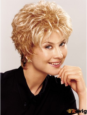 Wavy Boycuts Short Beautiful Blonde Synthetic Wigs