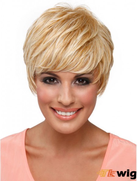 Boycuts Straight Blonde Capless Top Short Wigs