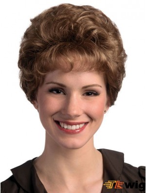 Curly Brown No-Fuss Short Classic Womens Wigs