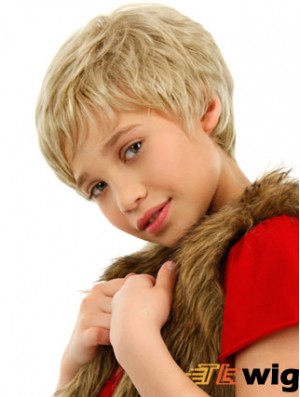 Monofilament Wig With Lace Front Blonde Color Wavy Style