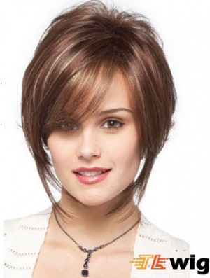 Bobs Wavy Brown Capless Designed Short Wigs
