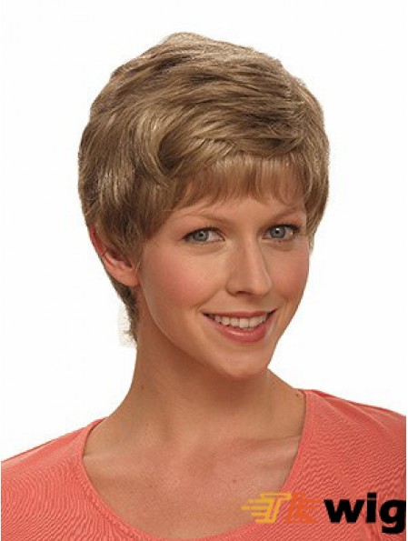 Boycuts Wavy Brown Capless Incredible Short Wigs
