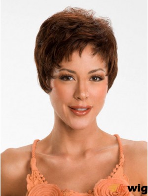 Boycuts Straight Auburn Capless Comfortable Short Wigs