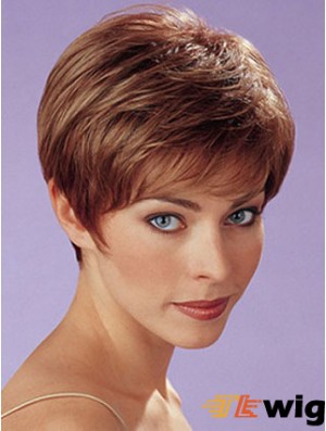 Auburn Synthetic Straight Cropped Capless Boycuts Ladies Wigs UK