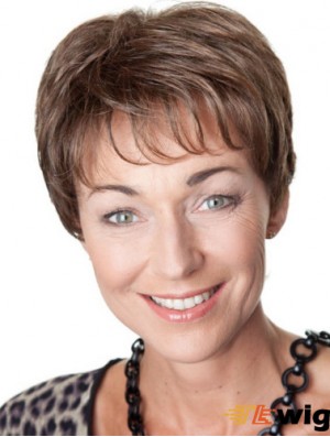 Wavy Boycuts Short Flexibility Brown Synthetic Wigs