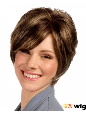 Short Straight Capless Brown Great Bob Wigs