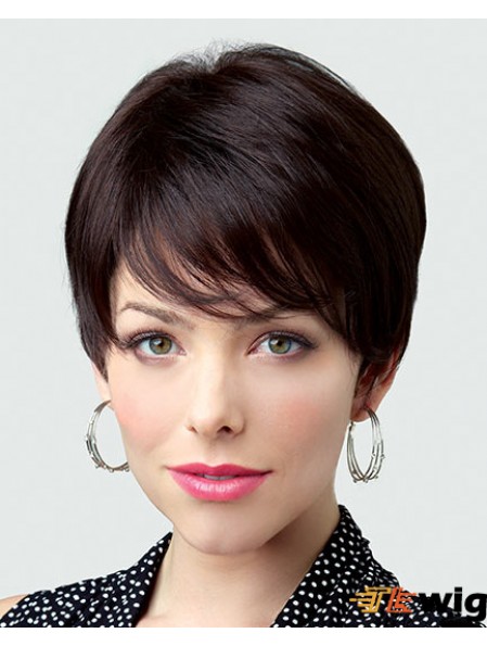 Straight Boycuts Cropped Amazing Brown Synthetic Wigs