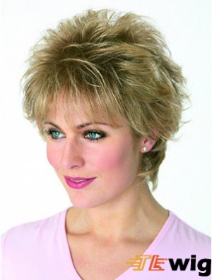 Boycuts Wavy Blonde Capless Cheapest Short Wigs