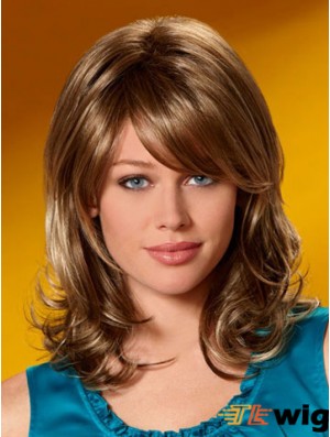 Incredible Wavy Auburn Shoulder Length Layered Medium Wigs