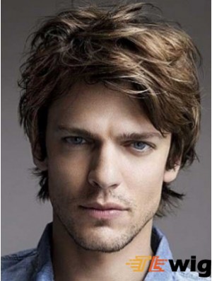 Brown Lace Front Wavy Short Layered Mens Hairstyles