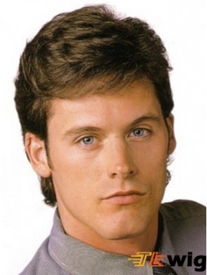 Synthetic Brown Short Straight Man Wigs