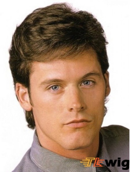 Synthetic Brown Short Straight Man Wigs