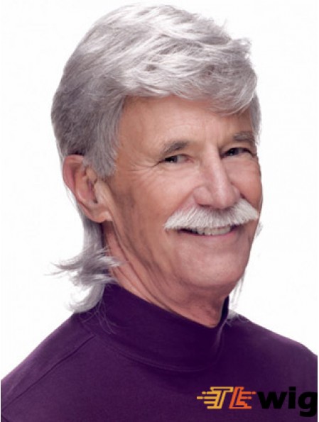 Lacr Front Synthetic 8 inch Short Straight Monofilament Toupee