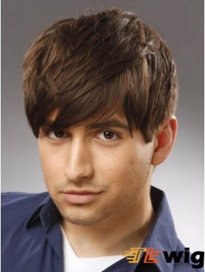 Capless Remy Human Short Straight With Bangs High Quality Long Mens Wigs