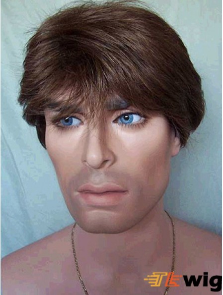 Capless Straight Brown Shory Nice Wig For Man