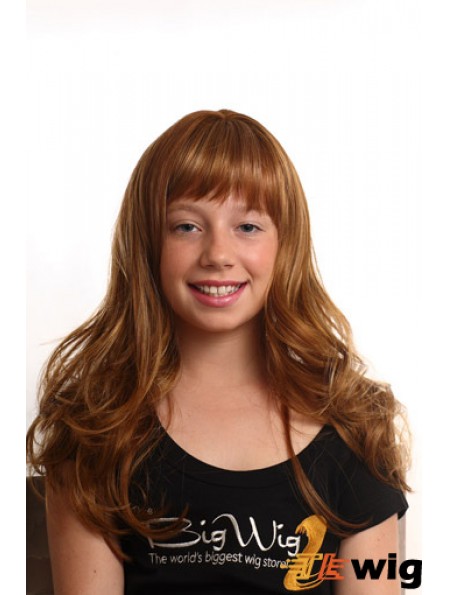 Wavy Long Auburn Synthetic Capless Kids Wigs