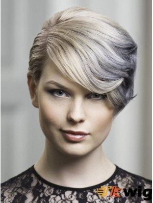 Lace Front Grey Short Wavy 8 inch Discount Fashion Wigs