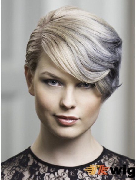 Lace Front Grey Short Wavy 8 inch Discount Fashion Wigs