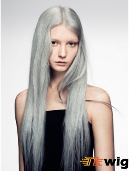 Lace Front Without Bangs Long Straight 24 inch Style Fashion Wigs