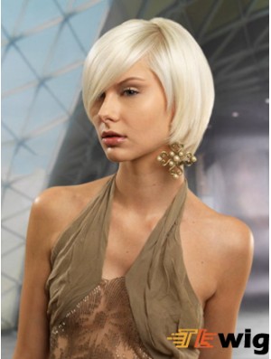Monofilament Bobs Short Straight 10 inch Platinum Blonde Cheapest Fashion Wigs