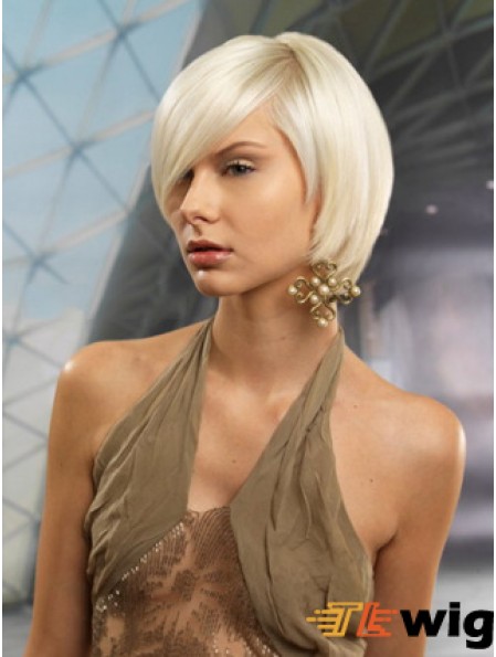 Monofilament Bobs Short Straight 10 inch Platinum Blonde Cheapest Fashion Wigs