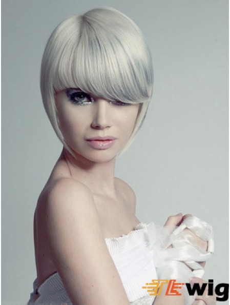Capless Grey Short Straight 10 inch Hairstyles Fashion Wigs