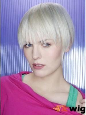 Capless Grey Short Straight 8 inch Beautiful Fashion Wigs