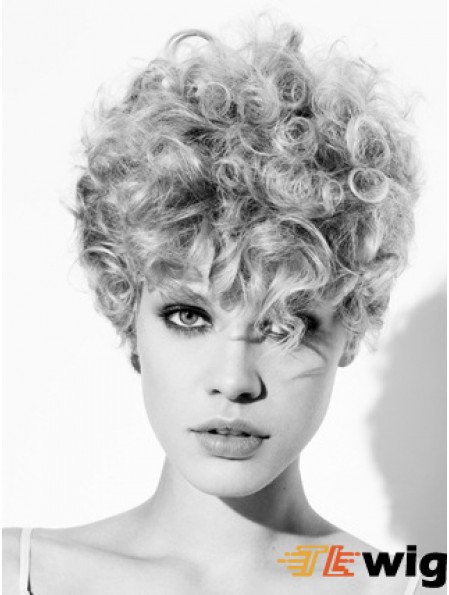 Capless Grey Short Curly 8 inch High Quality Fashion Wigs